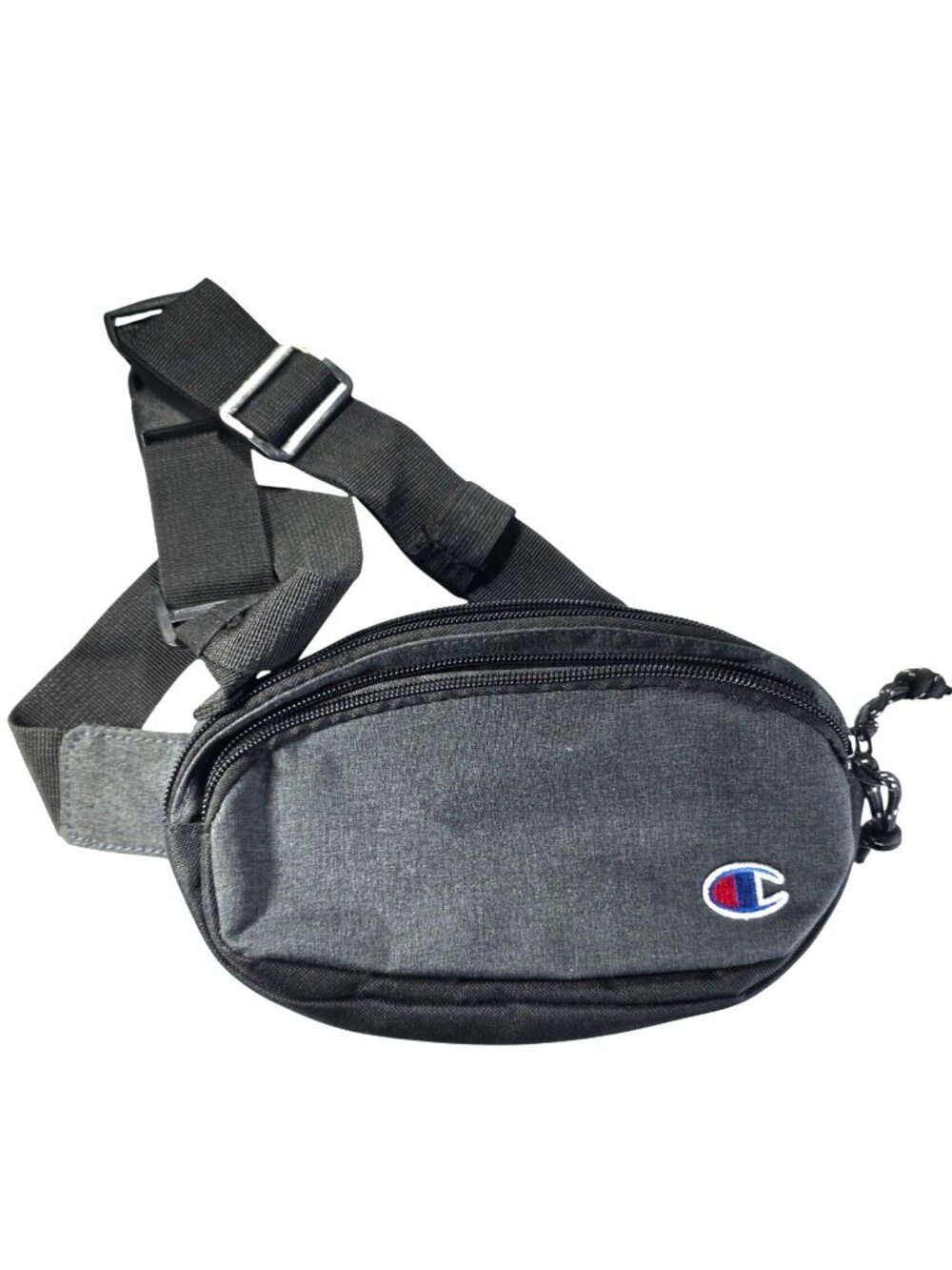 Champion Waist Pack Gray Adjustable Logo Zippered Compartments Bag